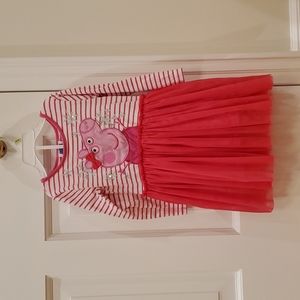 Peppa Pig pink and white long sleeve dress